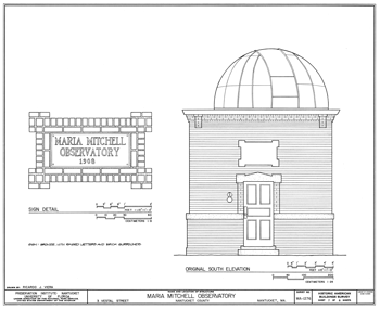HABS drawing of the Mitchell Observatory