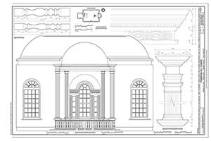 HABS drawing of Pompion Hill Chapel