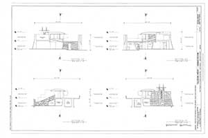 As-built section drawings of the Dining Room at Taliesin West