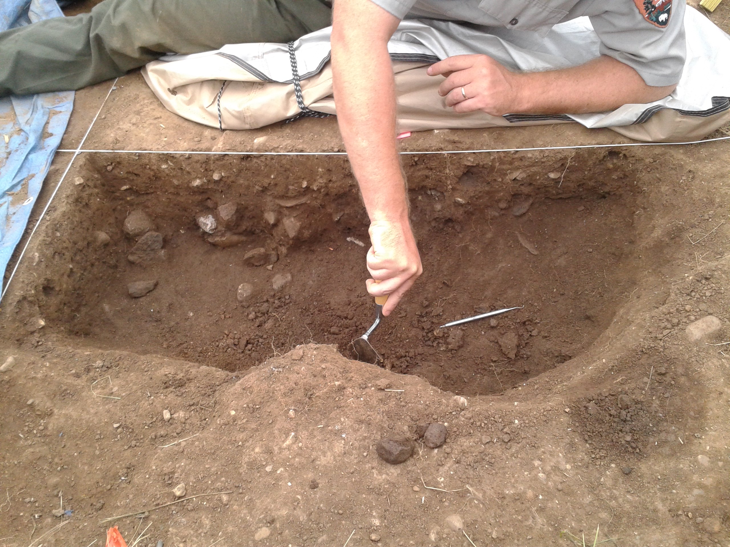 Pit feature excavation