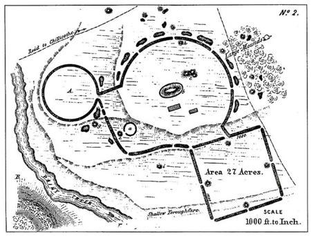 An aerial view of a black and white map showing land masses