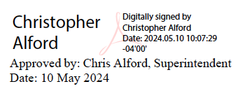 A digital signature of Christopher Alford with date and time stamp of 2024.05.10 10:07:29