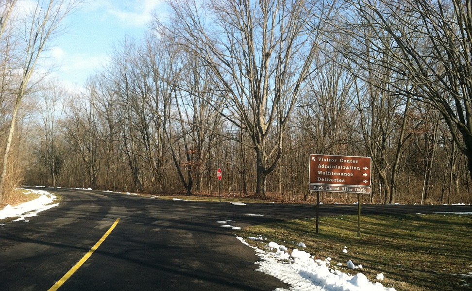 Park entrance road Park entrance road