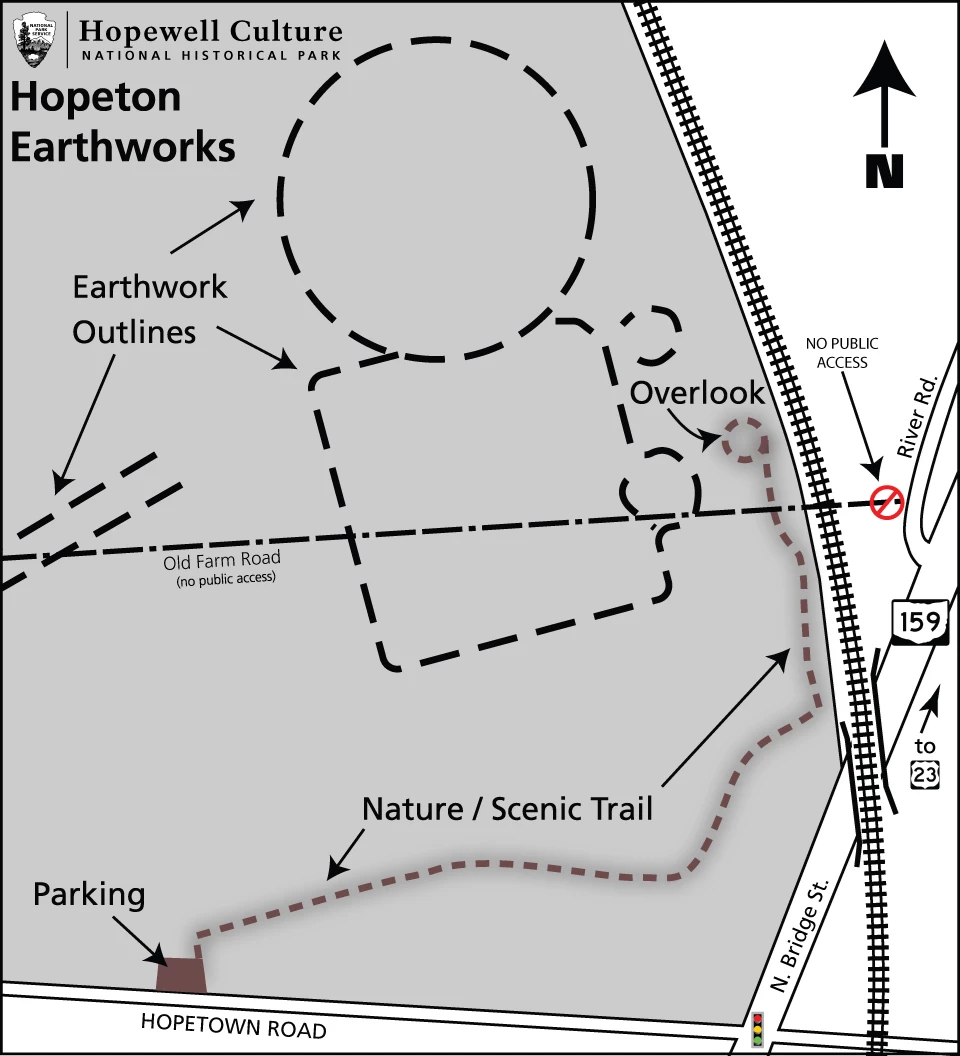 Hopeton Map A map showing the details of the grounds at Hopeton Earthworks