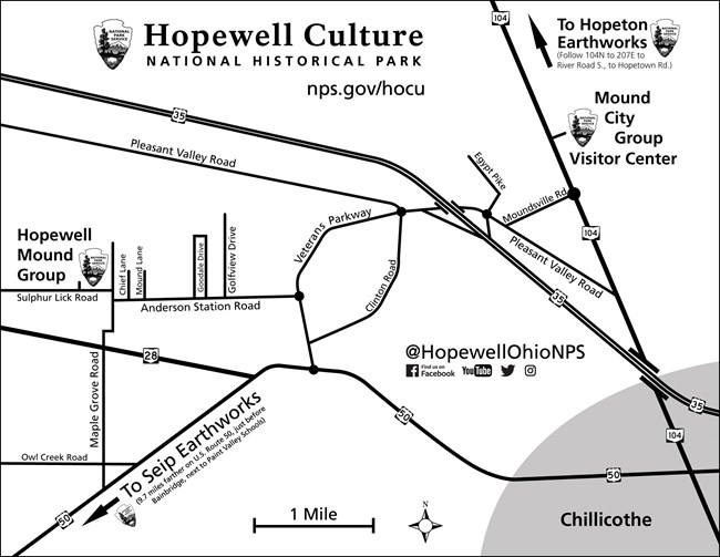 A map showing black lines as local roads with road names typed on them