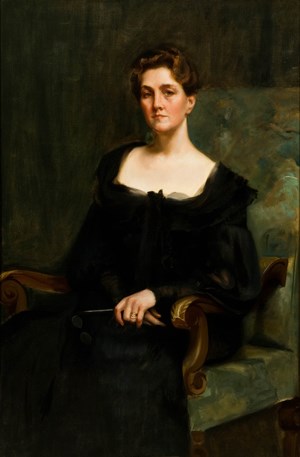 A seated portrait of Sara Roosevelt.