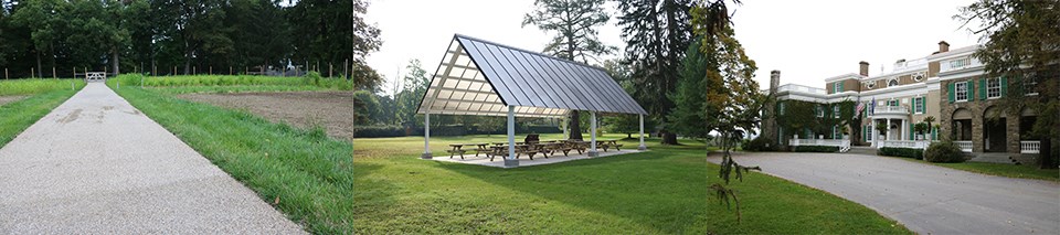 Some of the many projects completed in 2017 include a new shade/picnic structure, restoration of the Roosevelt Home garden, and roof repair work on the FDR Home. Some of the many projects completed in 2017 include a new shade/picnic structure, restoration of the Roosevelt Home garden, and roof repair work on the FDR Home.