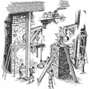 Casting cannon at Hopewell Furnace  during the Revolutionary War.