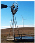 Windmill with Modern Wind Generator in background
