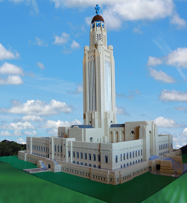 Nebraska State Capitol building made of Legos