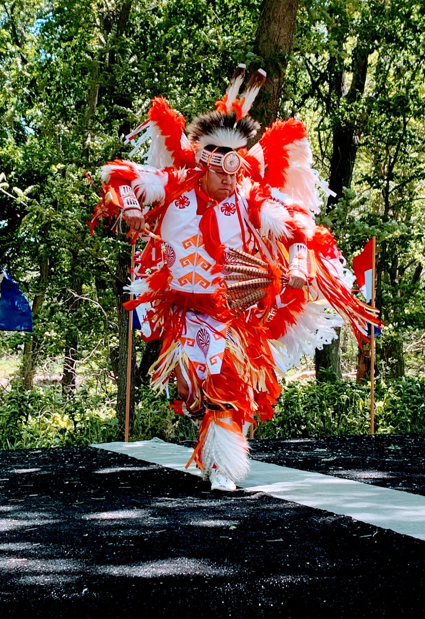 Greg Victors Indigenous person of Omaha during a performance.