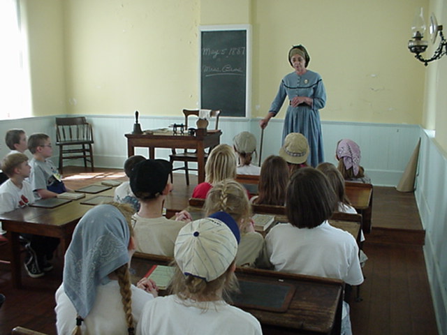 Teacher with students