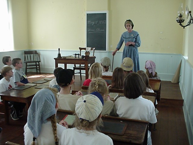 Teacher with students
