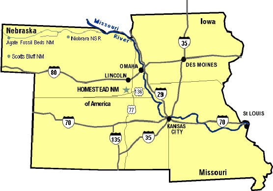 Map of four state area