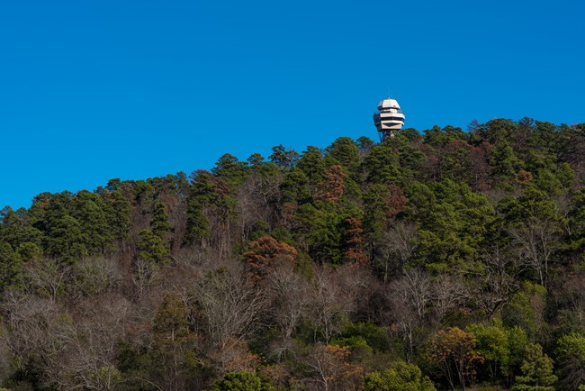 Mountain tower overlooking the mountain