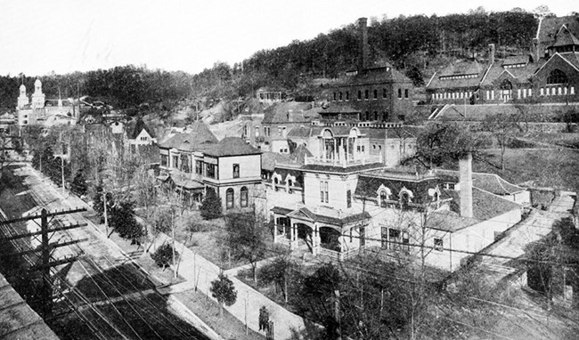 Bathhouse Row from Cutters Guide, early 1900s View of Bathhouse Row from Cutters Guide to Hot Springs, early 1900s.