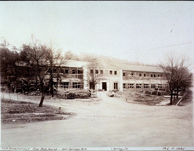 Construction of the Libbey Bathhouse 1921