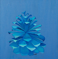 blue pine cone on blue