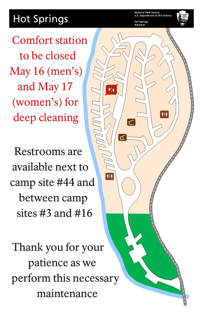 Map of Gulpha Gorge Campground Comfort Station locations