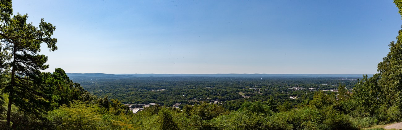 Panoramic view on top of Hot Springs Mountain overlooking the city of Hot Springs
