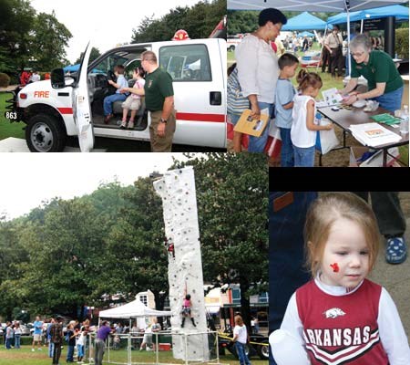 collage of four photos from event last year--children in park fire truck, children getting junior ranger information, climbing wall, young girl collage of four photos from event last year--children in park fire truck, children getting junior ranger information, climbing wall, young girl