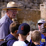 Ranger speaking with students