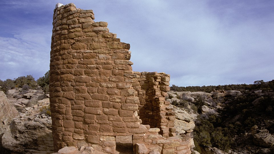 part of a rounded wall part of a rounded wall