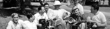 Truman with photographers in Key West, March 1947.