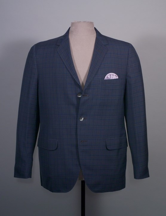 Blue and brown plaid sports jacket, HSTR 20516