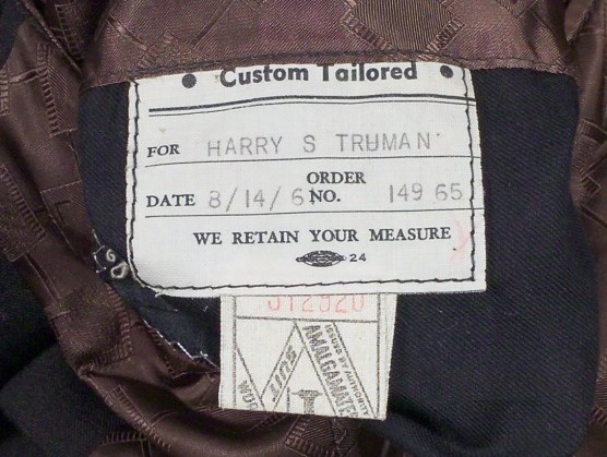 Label inside jacket on inner pocket.