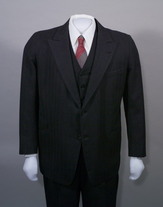 Black herringbone suit, HSTR 3859