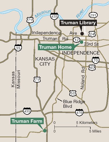 Harry S Truman NHS site locations within the KC metro
