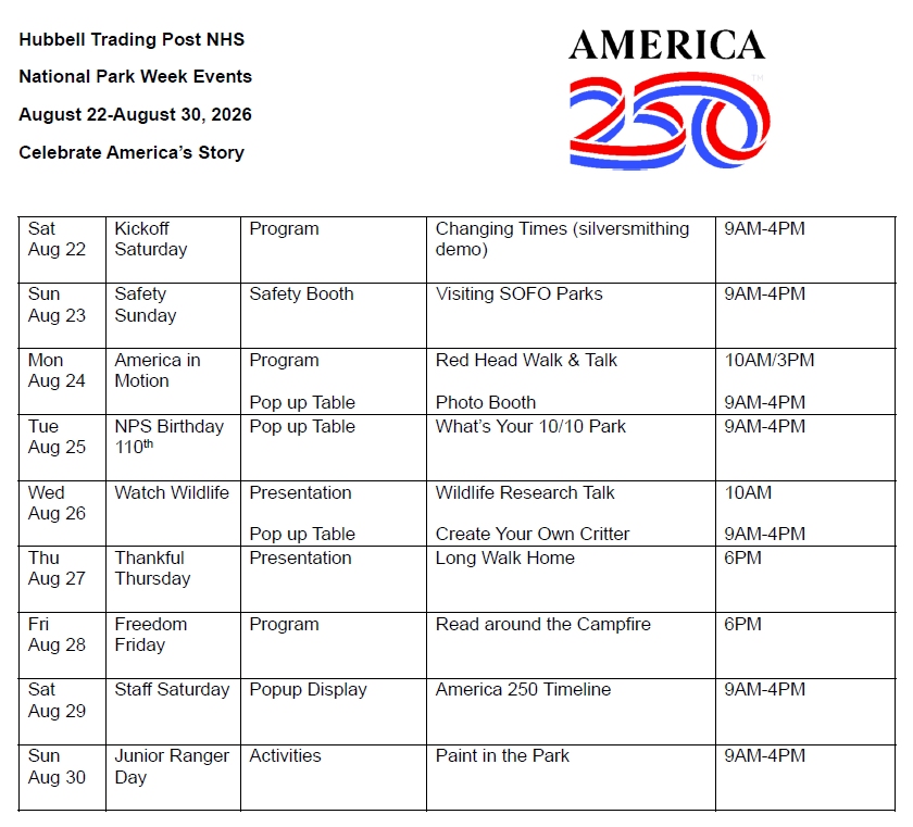 HUTR National Park Week Events