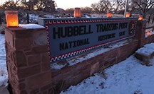 Luminaria on top of Hubbell entrance