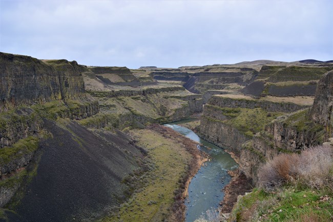 A view down stream from Palouse Falls