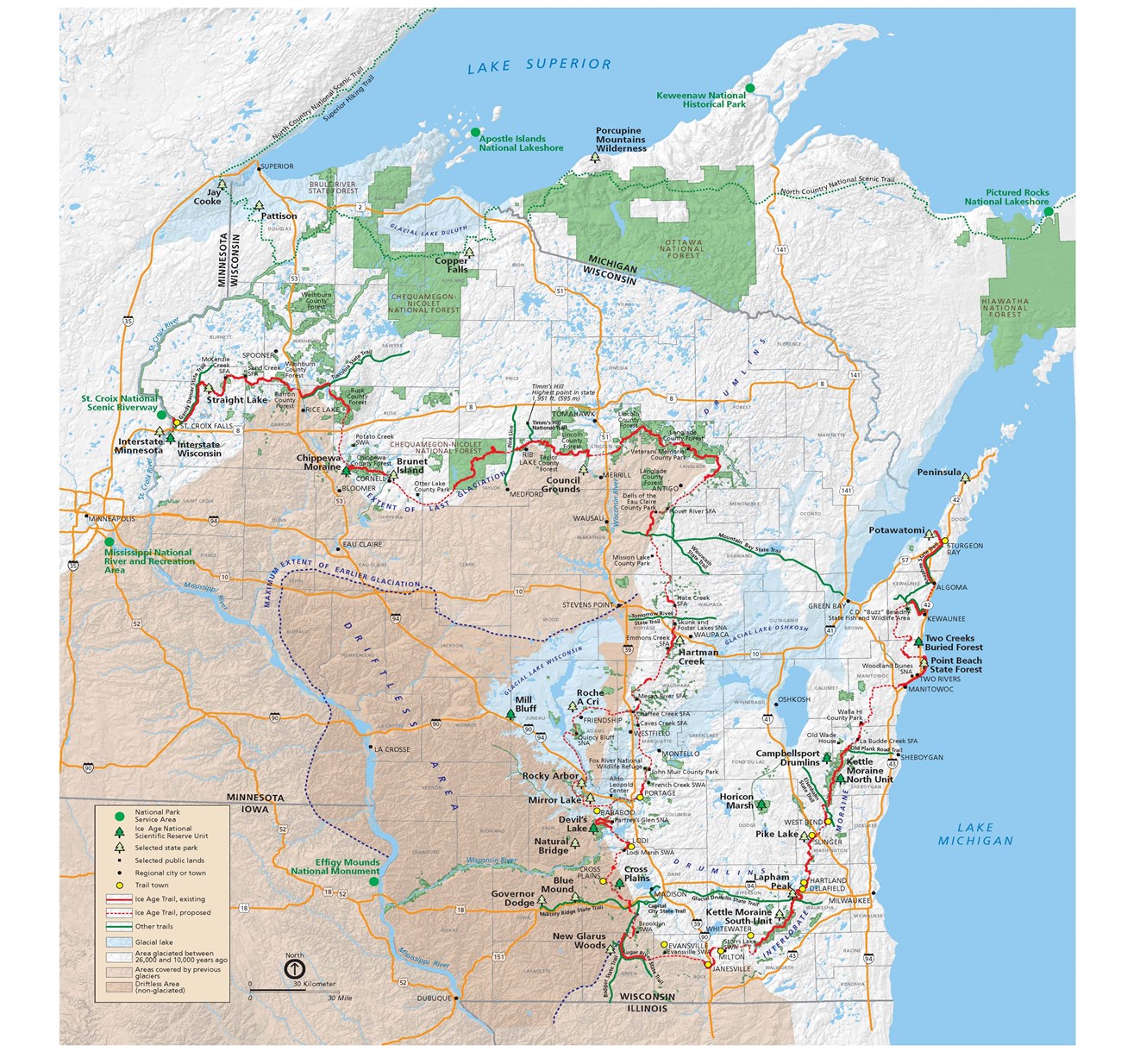 Map of Ice Age Trail