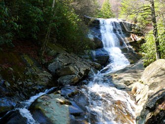 Pisgah Falls in Great Smoky Mountains National Park. Pisgah Falls in Great Smoky Mountains National Park.