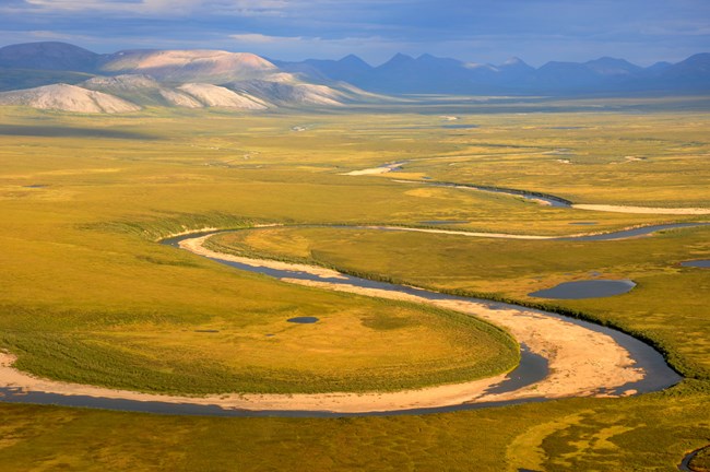 The Cutler River bathed in golden light.