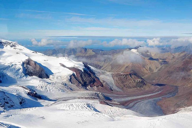 From this glacier in WRST, you can see the ocean.