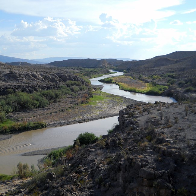 The meandering Rio Grande River