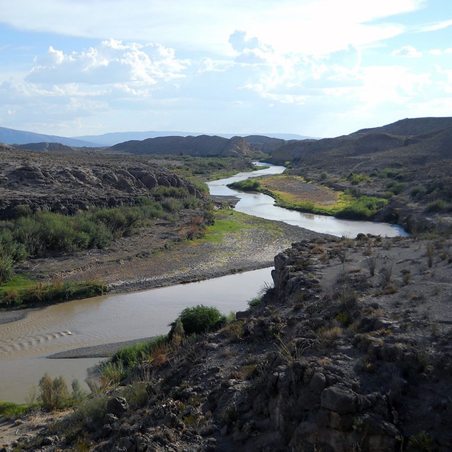 The Rio Grande River in Big Bend National Park The meandering Rio Grande River