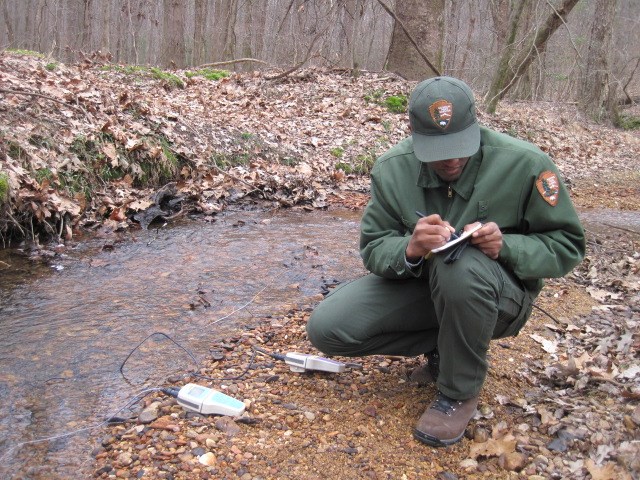 Park staff monitor water quality at Shiloh National Military Park.