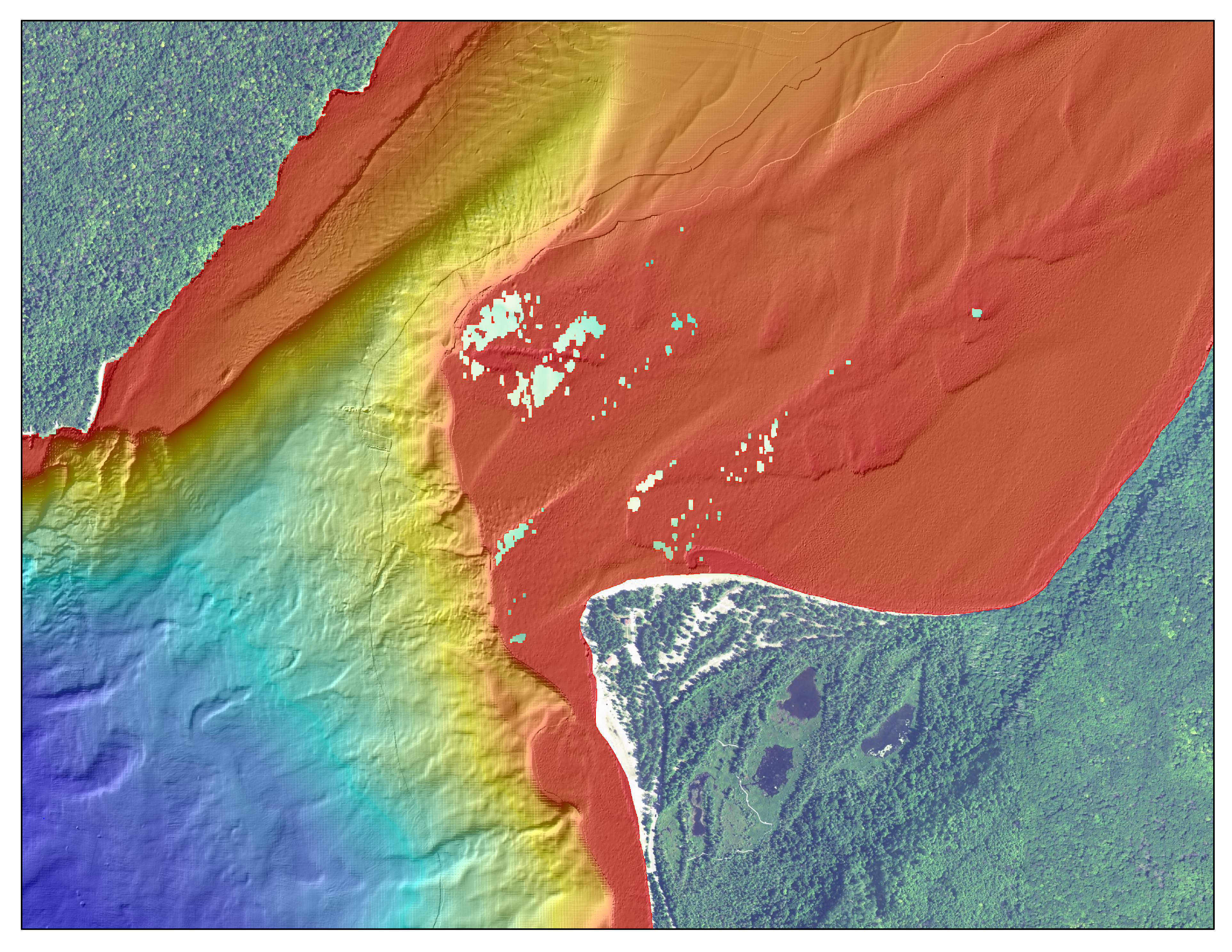 bathymetric map of Sand Point