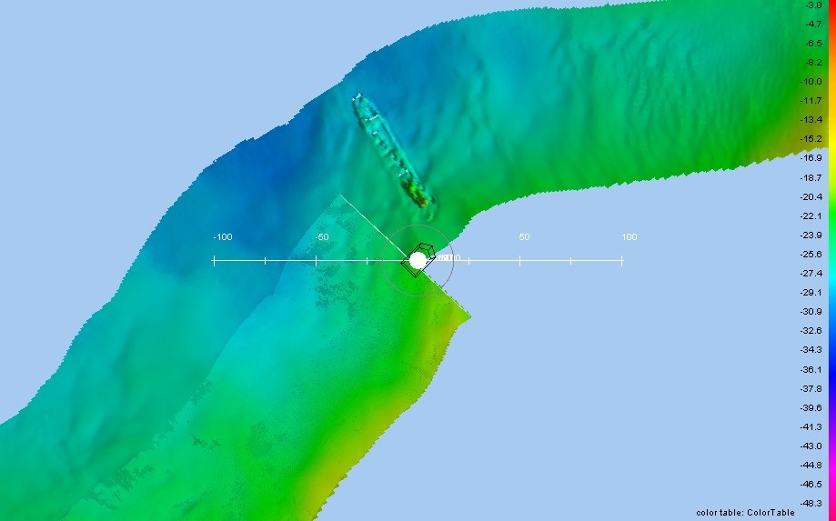 bathymetric image of shipwreck bathymetric image of shipwreck