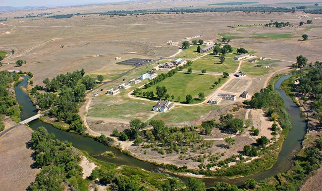 aerial view of Ft Laramie