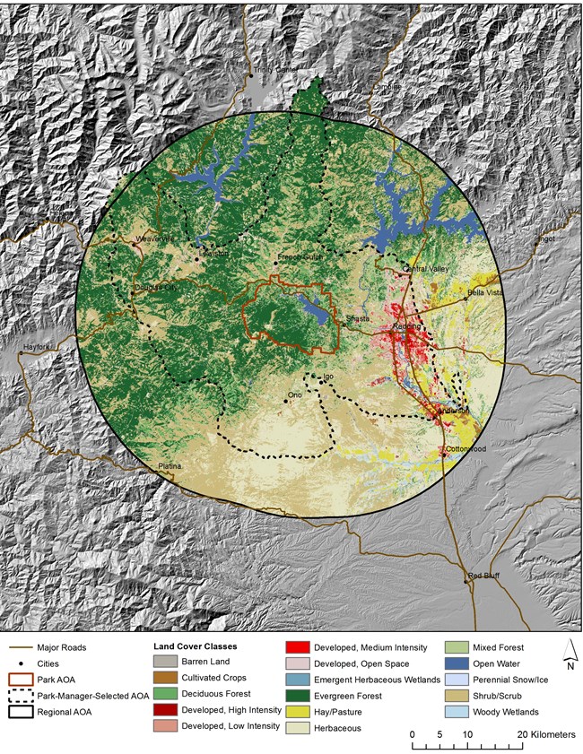 Map showing land cover classes at Whiskeytown National Recreation Area Map showing land cover classes at Whiskeytown National Recreation Area