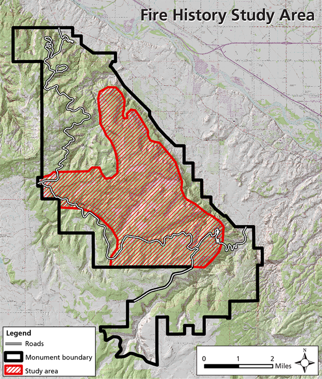 Study area Map of Colorado NM showing study area in red. Entire study area is within the monument.