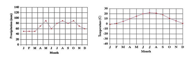 Graphs of Annual Precipitation and Temperature at Staunton, VA