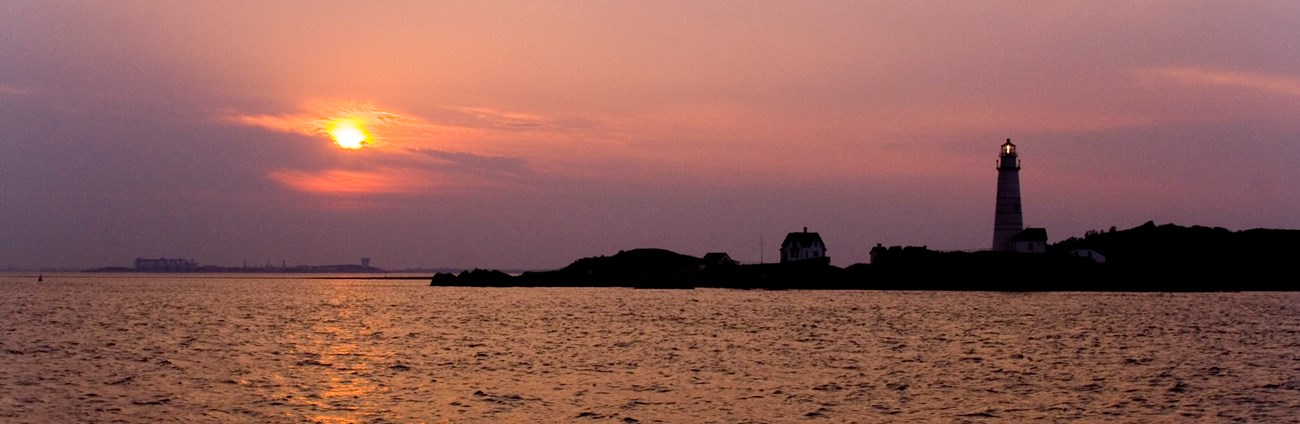 Sunset at Boston Harbor Islands' Little Brewster Island