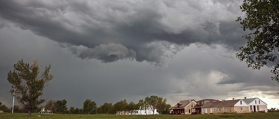 Storm clouds building over Fort Laramie National Historic Site Storm clouds building over Fort Laramie National Historic Site